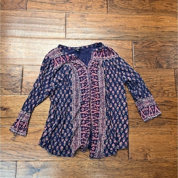 Lucky brand women’s long sleeve boho peasant blouse - Picture 1 of 8